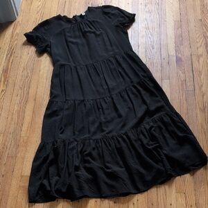 3 for $30: Women's Stylish Black Tiered Dress - Size Medium